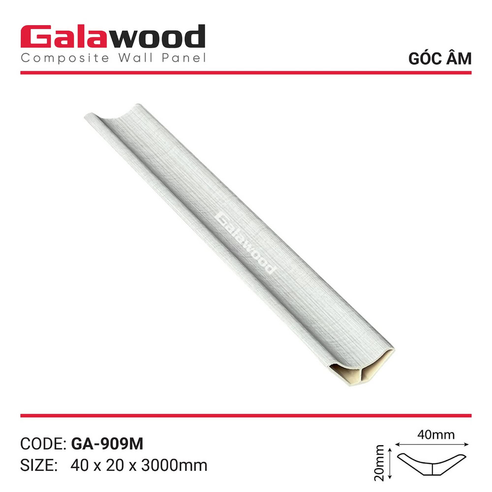 Galawood GA-909M recessed corner trim with cream fabric pattern.