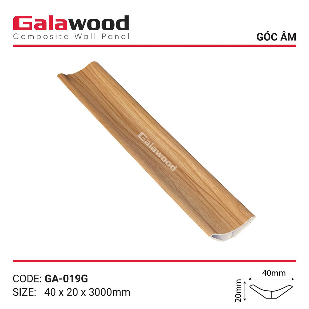 Nẹp góc âm vàng sồi nhạt mã GA-019G