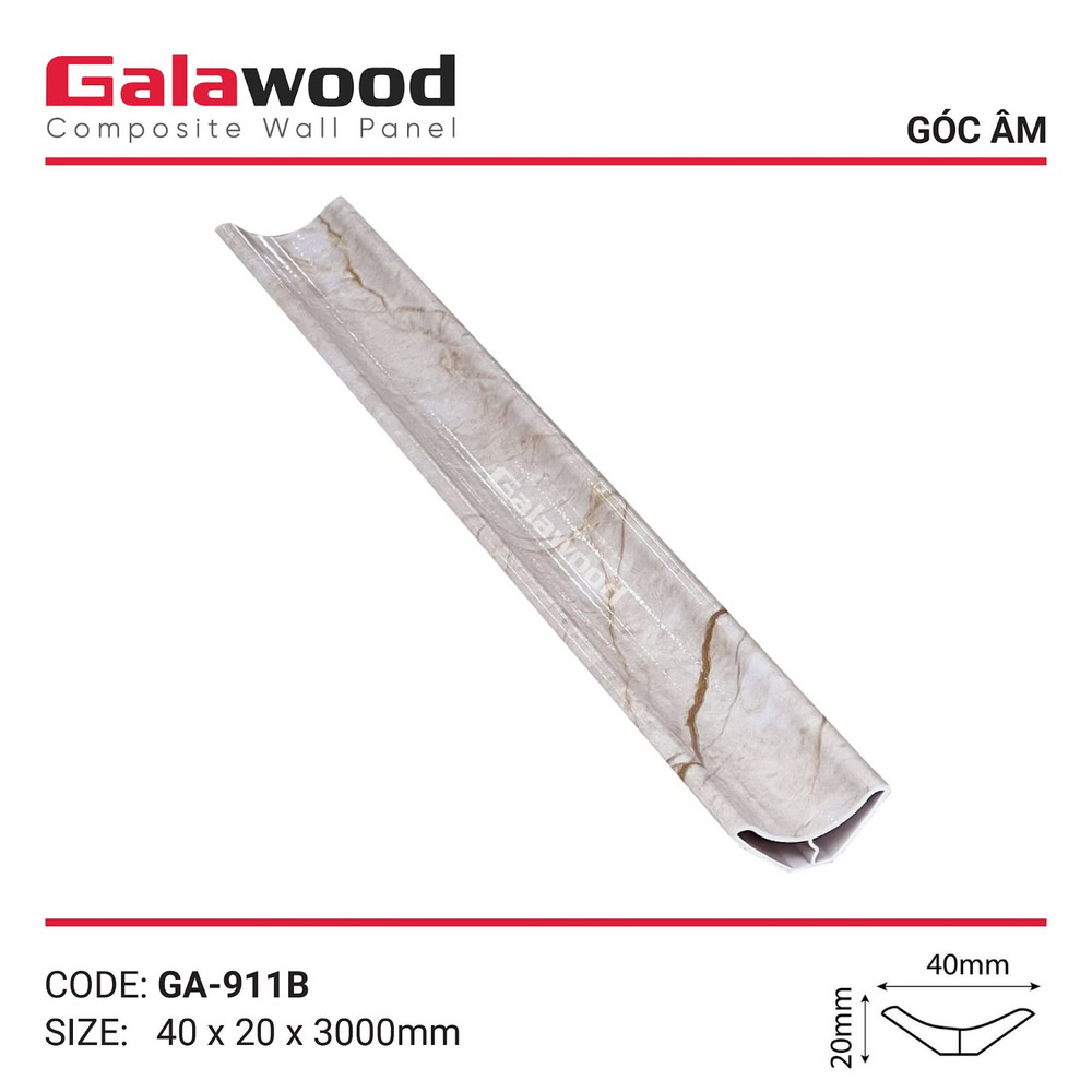 GA-911B recessed corner trim strip, cream yellow, spider web design.