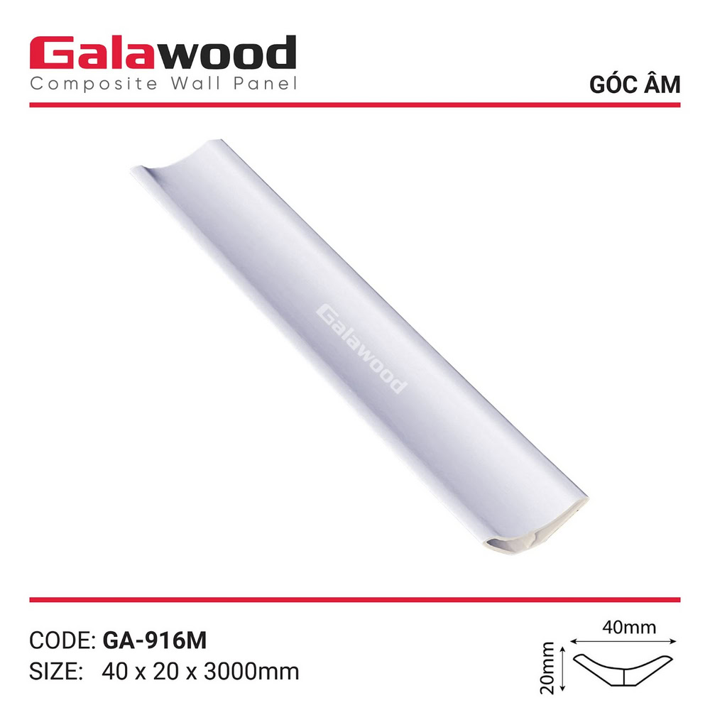 Galawood GA-916M white paper grain corner trim accessory.