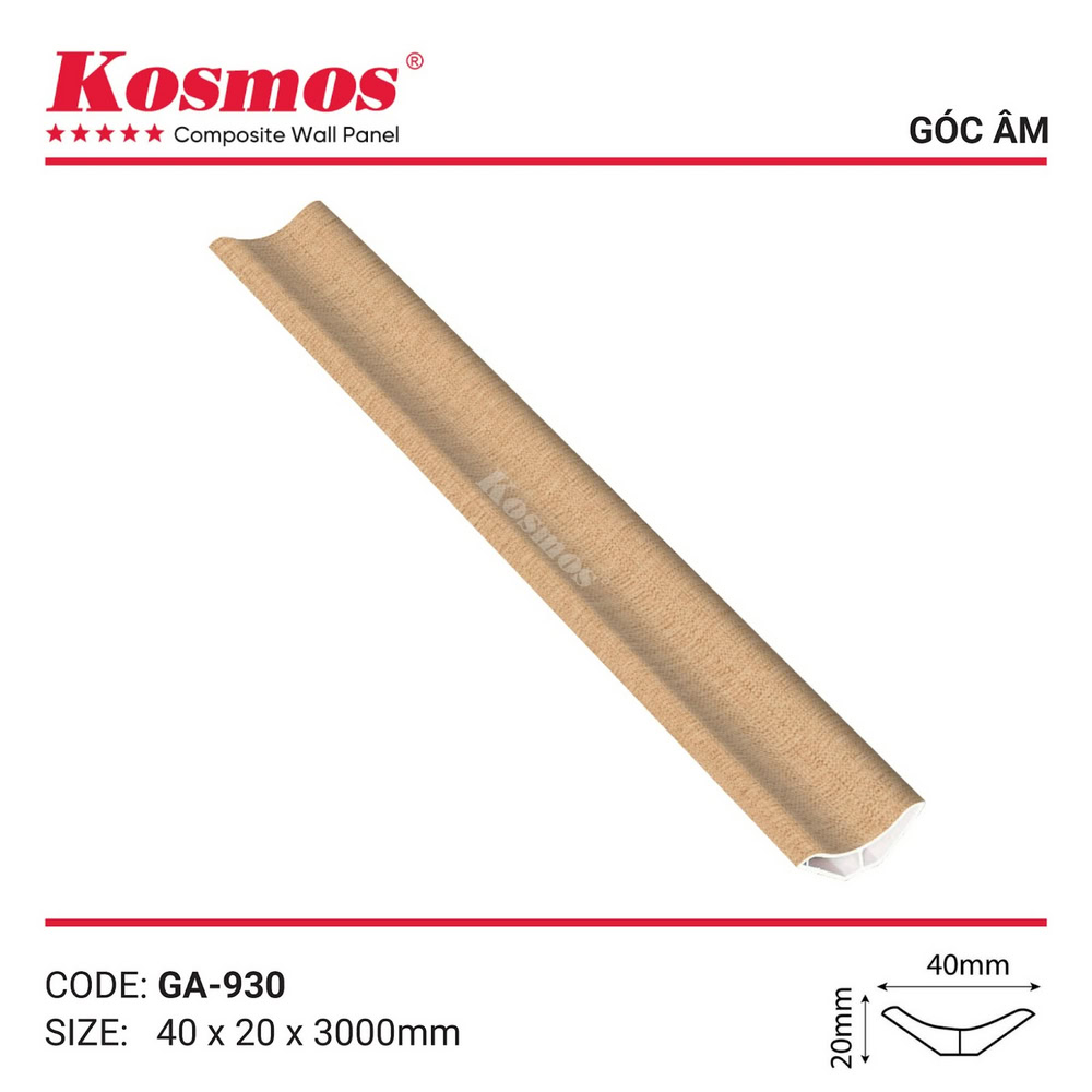 Phụ kiện nẹp góc âm vân vải vàng nhạt mã GA-930