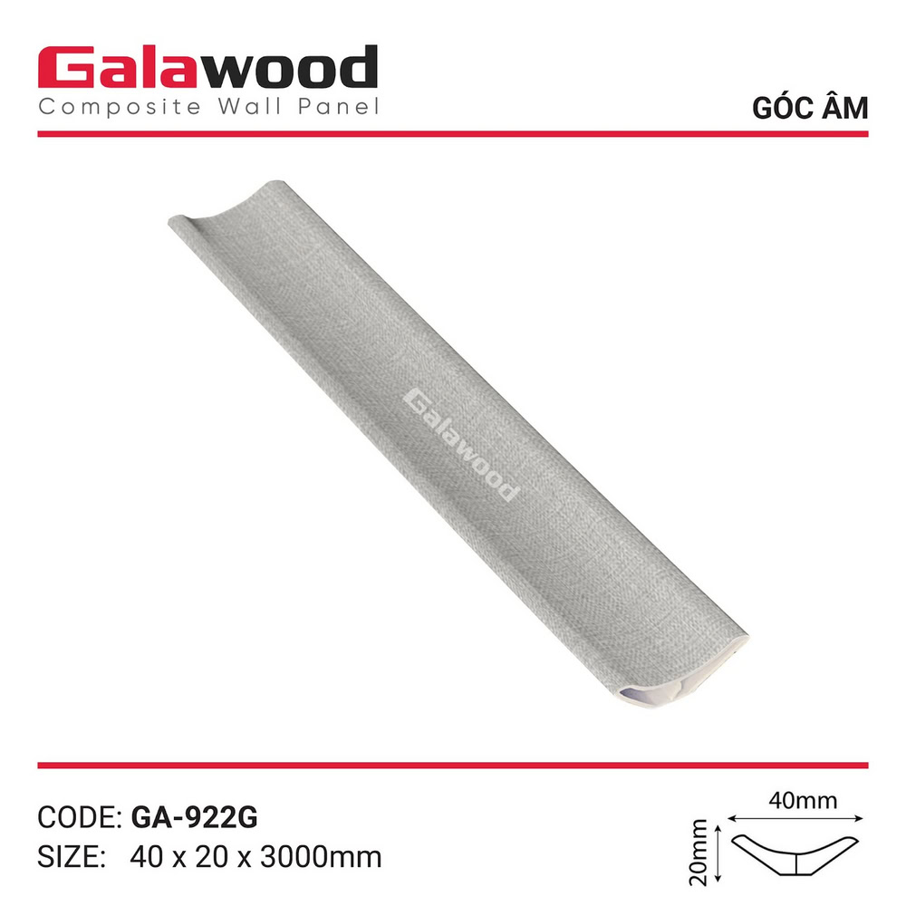 Phụ kiện nẹp góc âm vân vải xám mã GA-922G