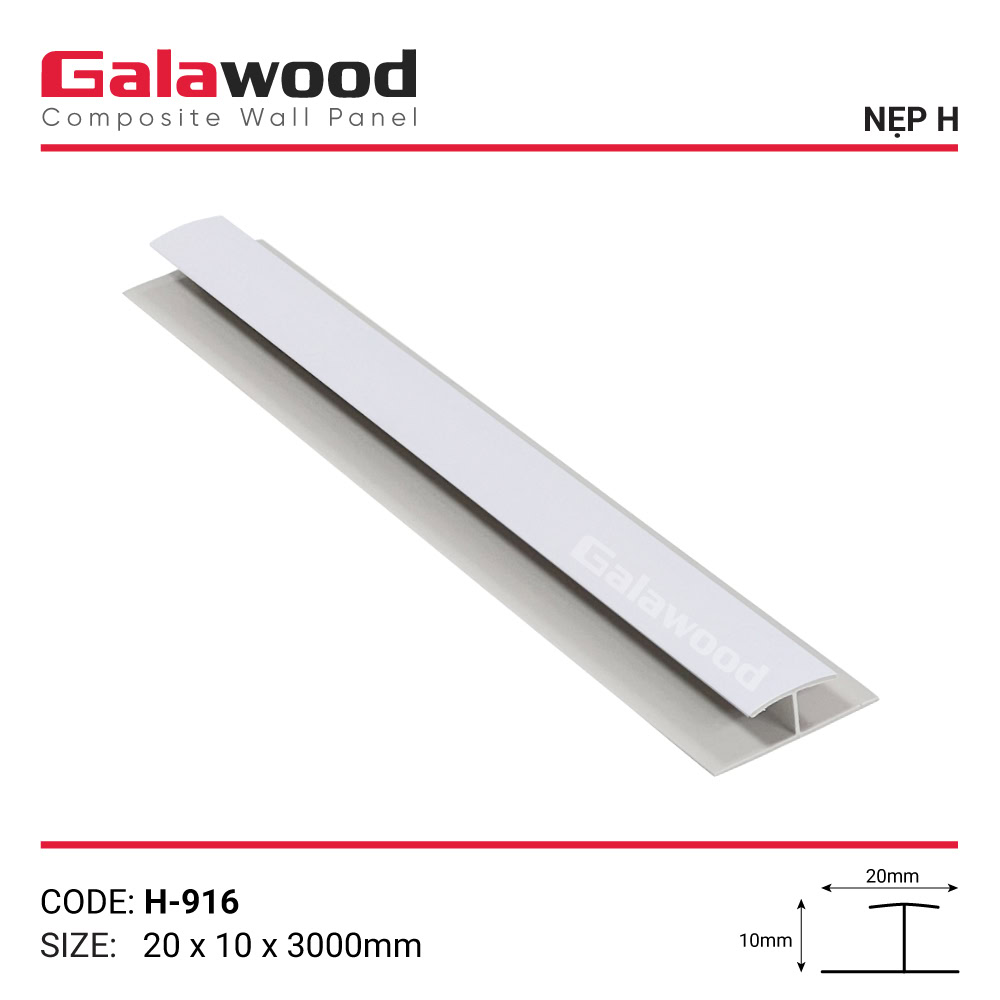 Phụ kiện nẹp H-916 trắng vân giấy 