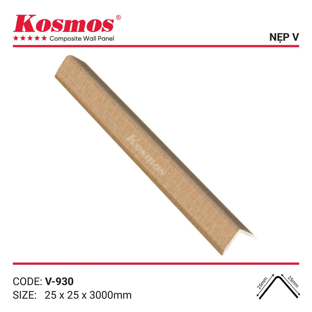 Phụ kiện nẹp V vân vải vàng nhạt mã V-930