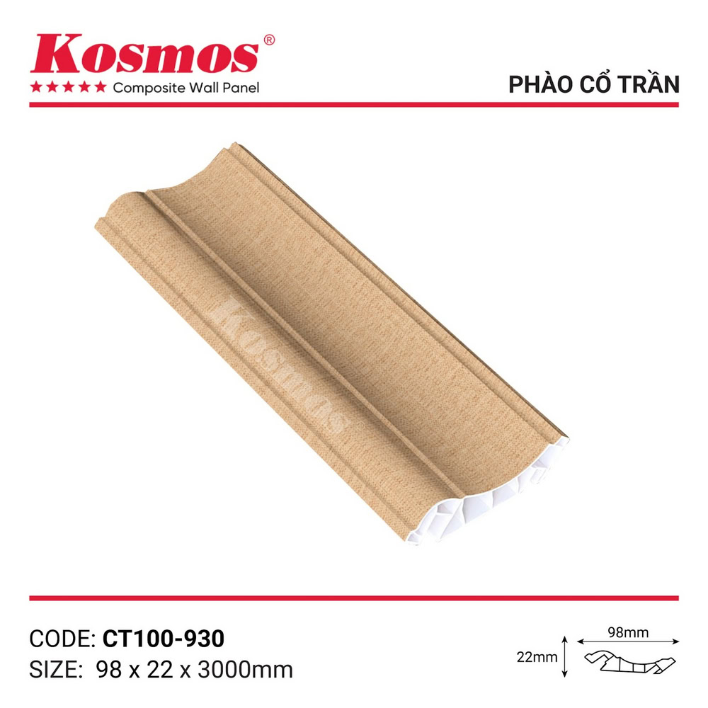 Phụ kiện phào cổ trần vân vải vàng nhạt mã CT100-930