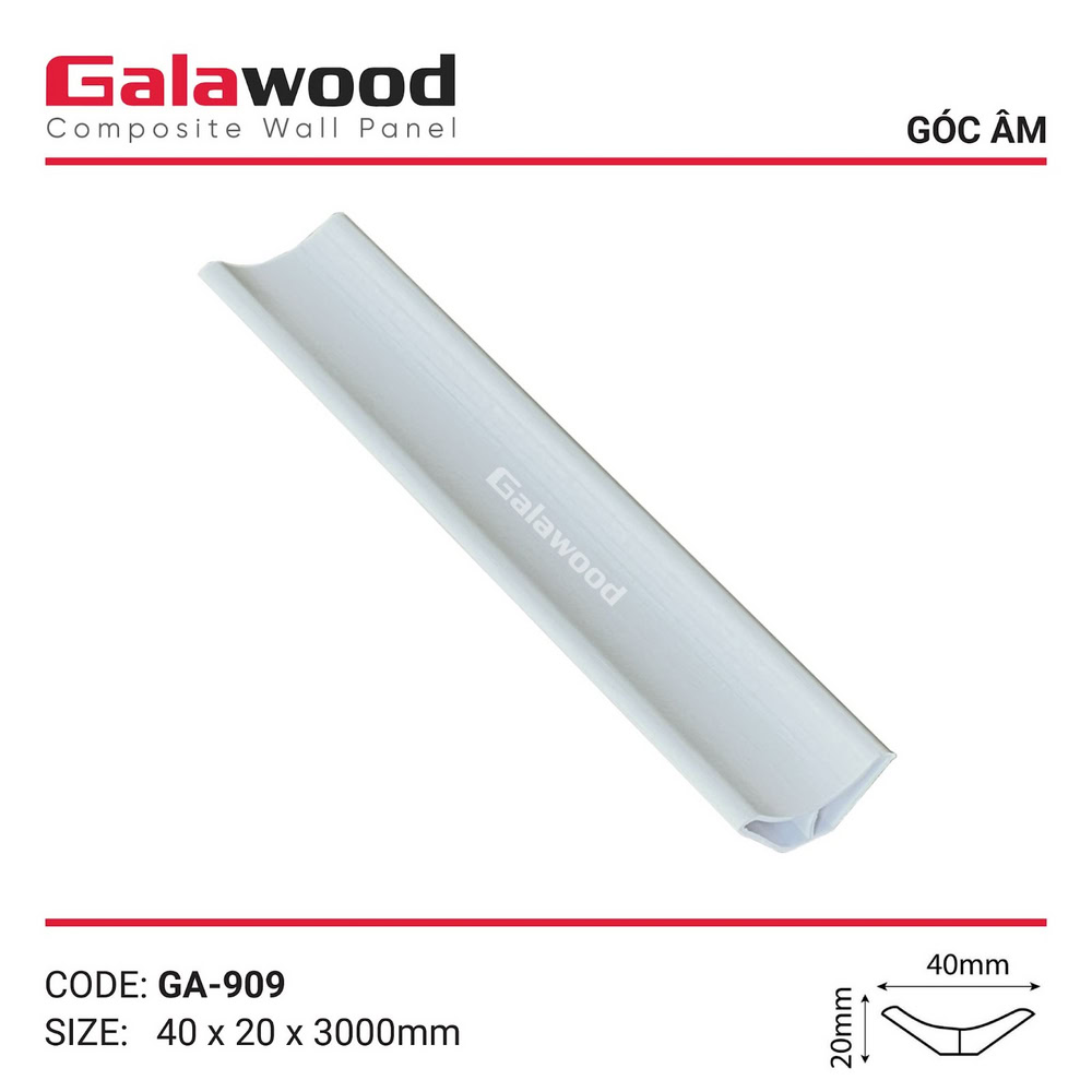 Phụ kiện phào góc âm vân vải kem mã GA-909