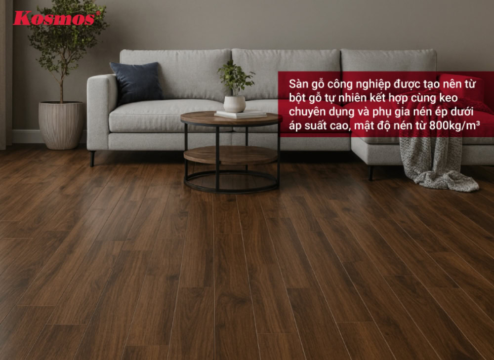 Sàn gỗ công nghiệp có khả năng chống ẩm vượt trội so với sàn gỗ tự nhiên
