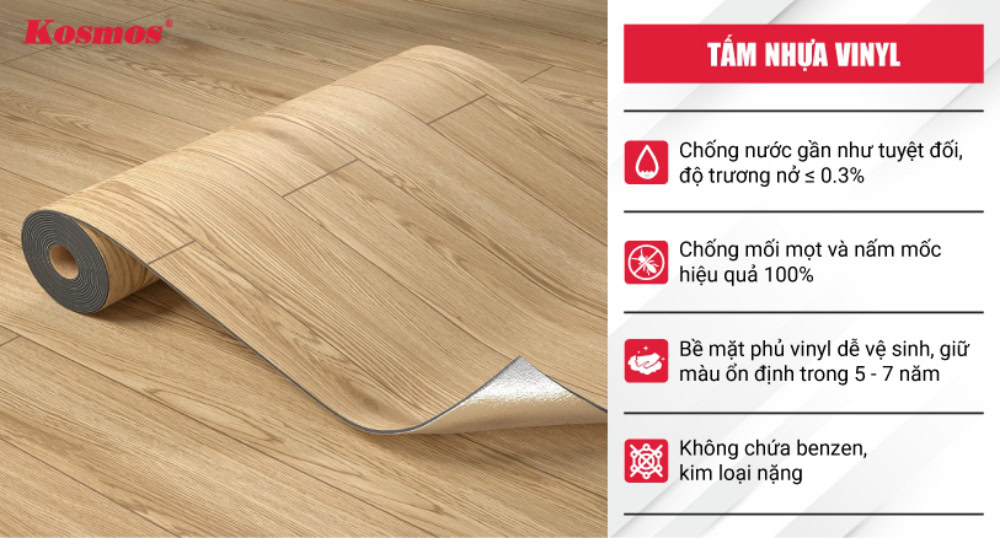Tấm nhựa Vinyl là một trong những vật liệu lát sàn và ốp tường thế hệ mới
