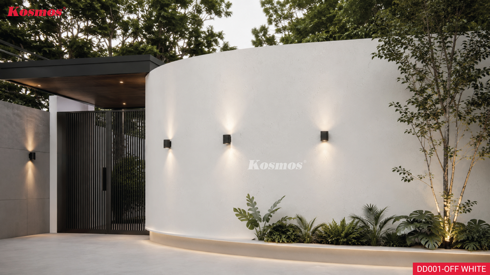 El panel de revestimiento de piedra flexible DD001-OFF WHITE completa un diseño de pared curvo y moderno. 