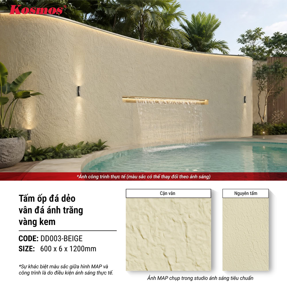 Tấm ốp đá dẻo DD003-BEIGE mang đến giải pháp thi công vách uốn lượn đẹp mắt Tấm ốp đá dẻo DD003-BEIGE mang đến giải pháp thi công vách uốn lượn đẹp mắt