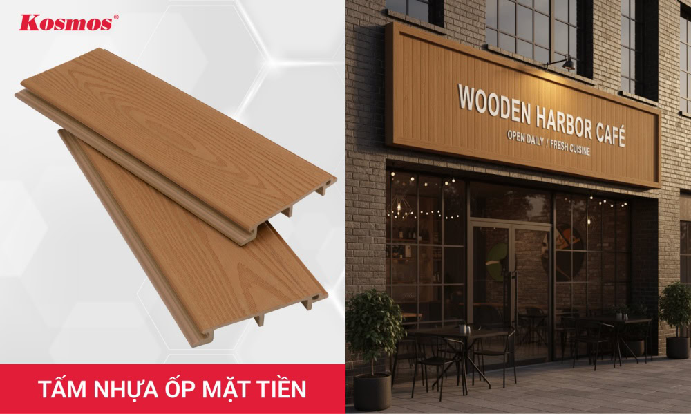 Tấm ốp nhựa mặt tiền mang đến diện mạo đẹp mắt cho công trình