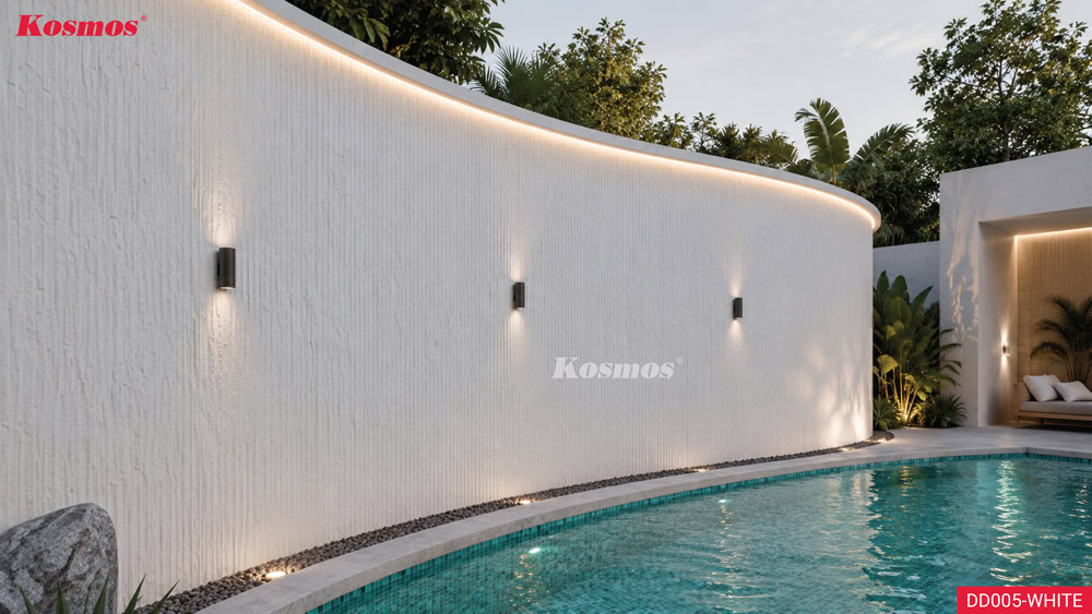 Precioso diseño de pared curva con paneles DD005-WHITE.