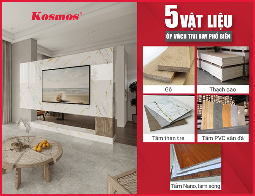 30+ mẫu vách tivi bay hiện đại, tạo điểm nhấn cho không gian 2026