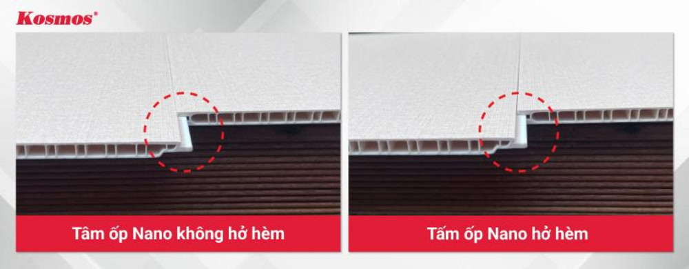 Tình trạng tấm ốp Nano bị hở mối nối