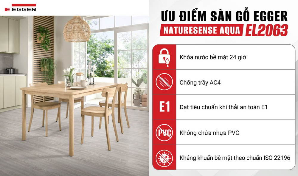 Ưu điểm của sàn gỗ Egger dòng Naturesense Aqua EL2063