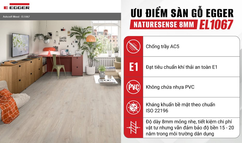 Ưu điểm của sàn gỗ Naturesense 8mm EL1067