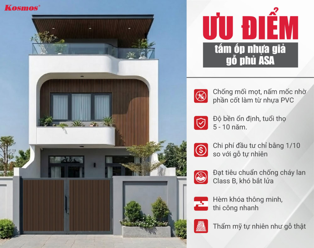 Ưu điểm của tấm ốp nhựa giả gỗ phủ ASA
