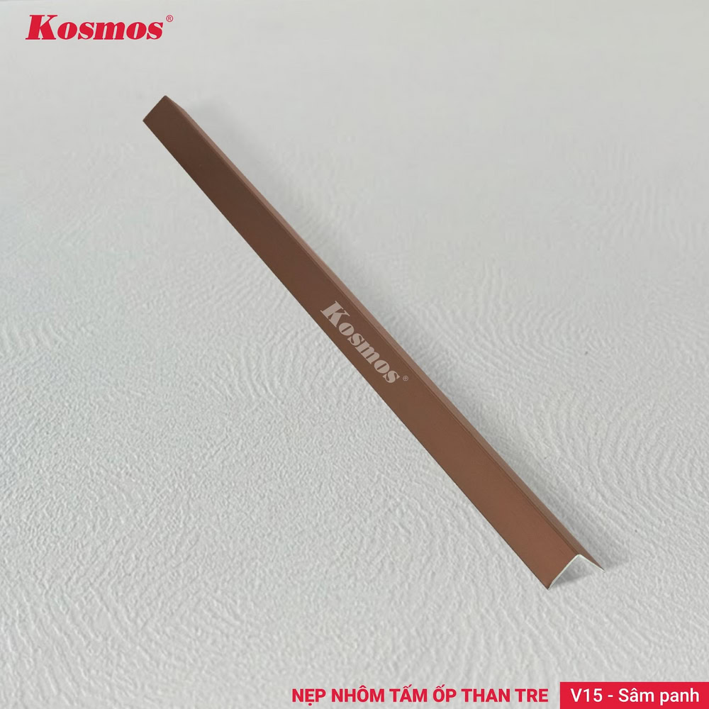 V15-SP là nẹp nhôm chữ V 15mm màu sâm panh trang trí góc vuông tinh tế