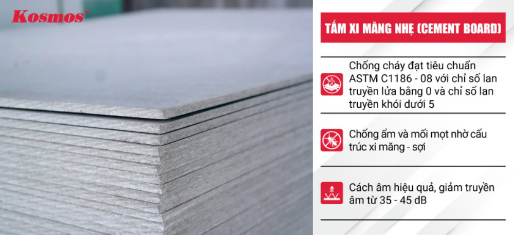 Xi măng nhẹ được sản xuất theo công nghệ ép tấm tiên tiến
