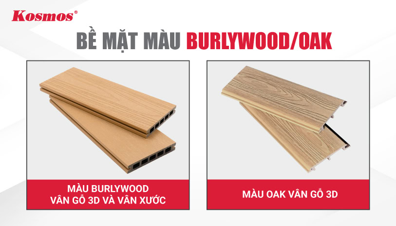 2 Bề mặt gỗ nhựa màu borlywood