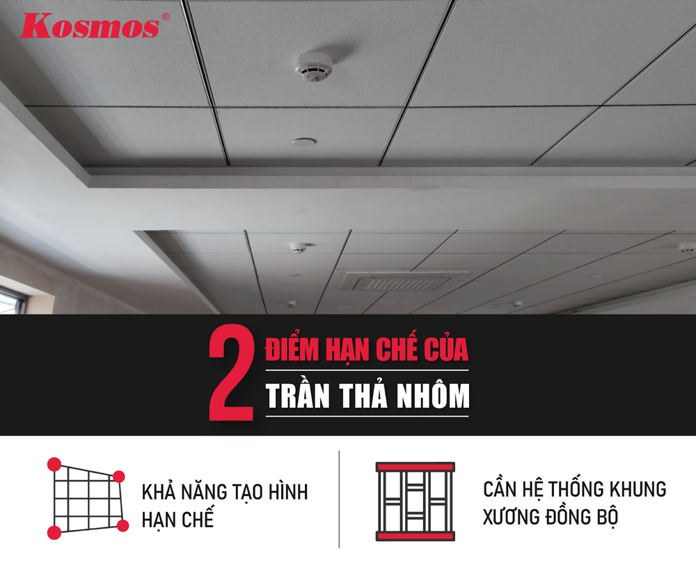 2 điểm hạn chế của trần thả nhôm 2 điểm hạn chế của trần thả nhôm