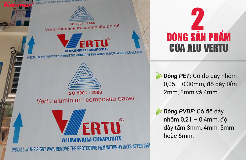 2 dòng sản phẩm chính của tấm ốp Alu Vertu