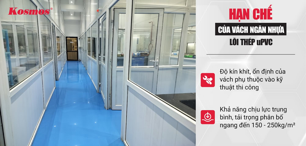 2 hạn chế cần chú ý khi sử dụng vách ngăn nhựa lõi thép