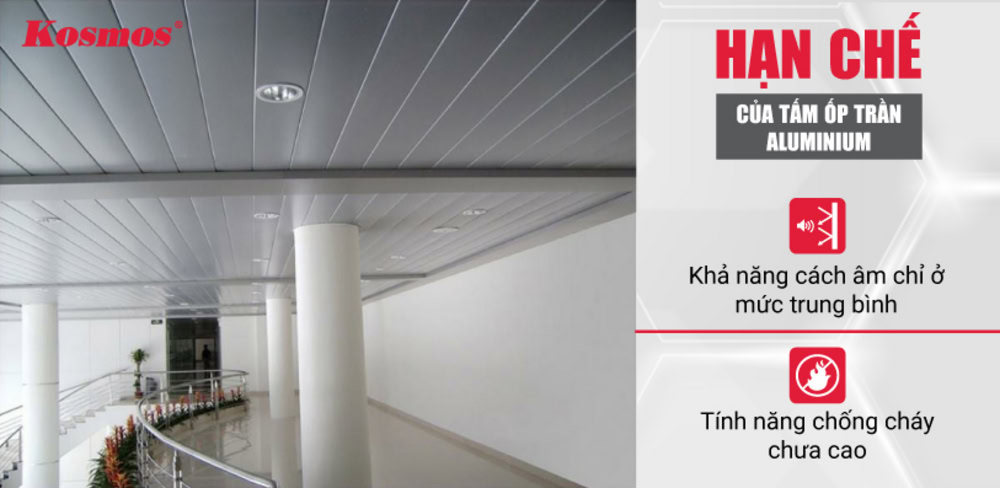 2 hạn chế cần lưu ý của tấm ốp trần aluminium