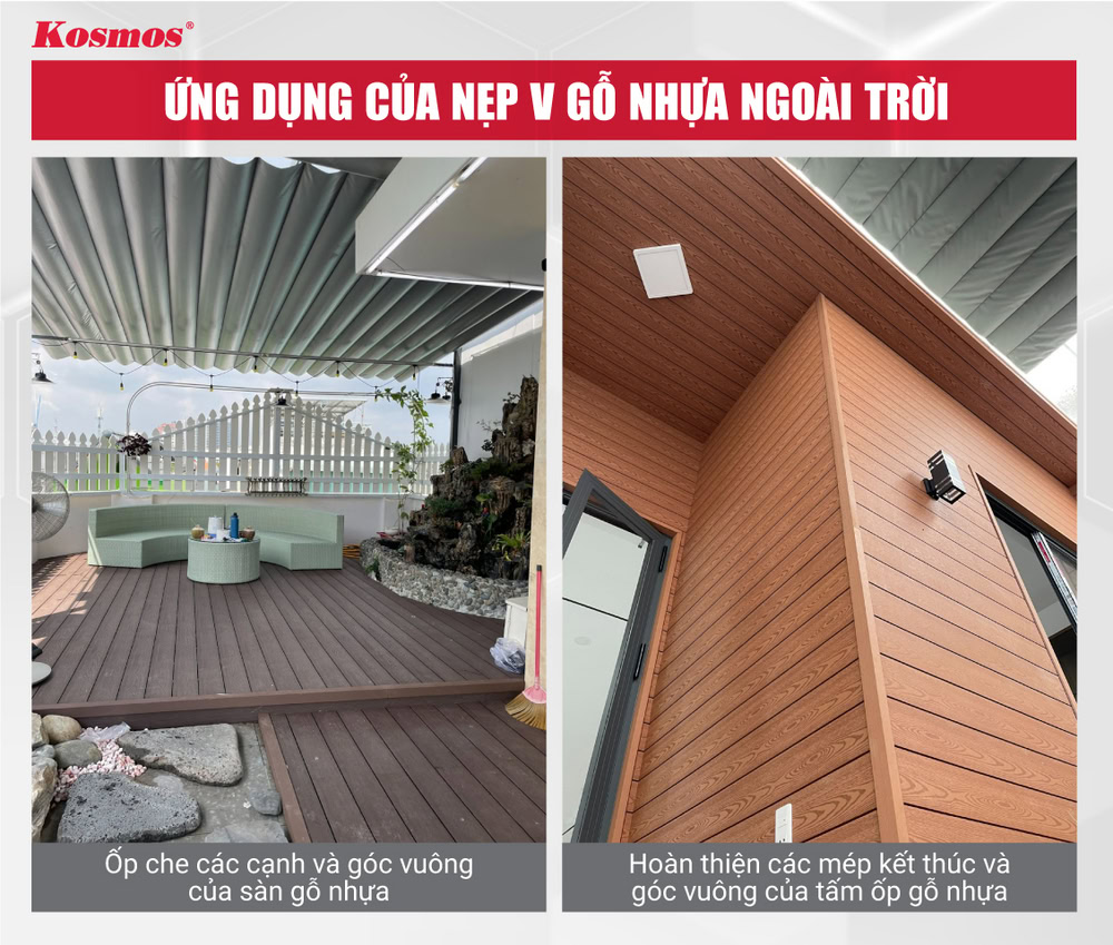 2 ứng dụng chính của nẹp V gỗ nhựa ngoài trời