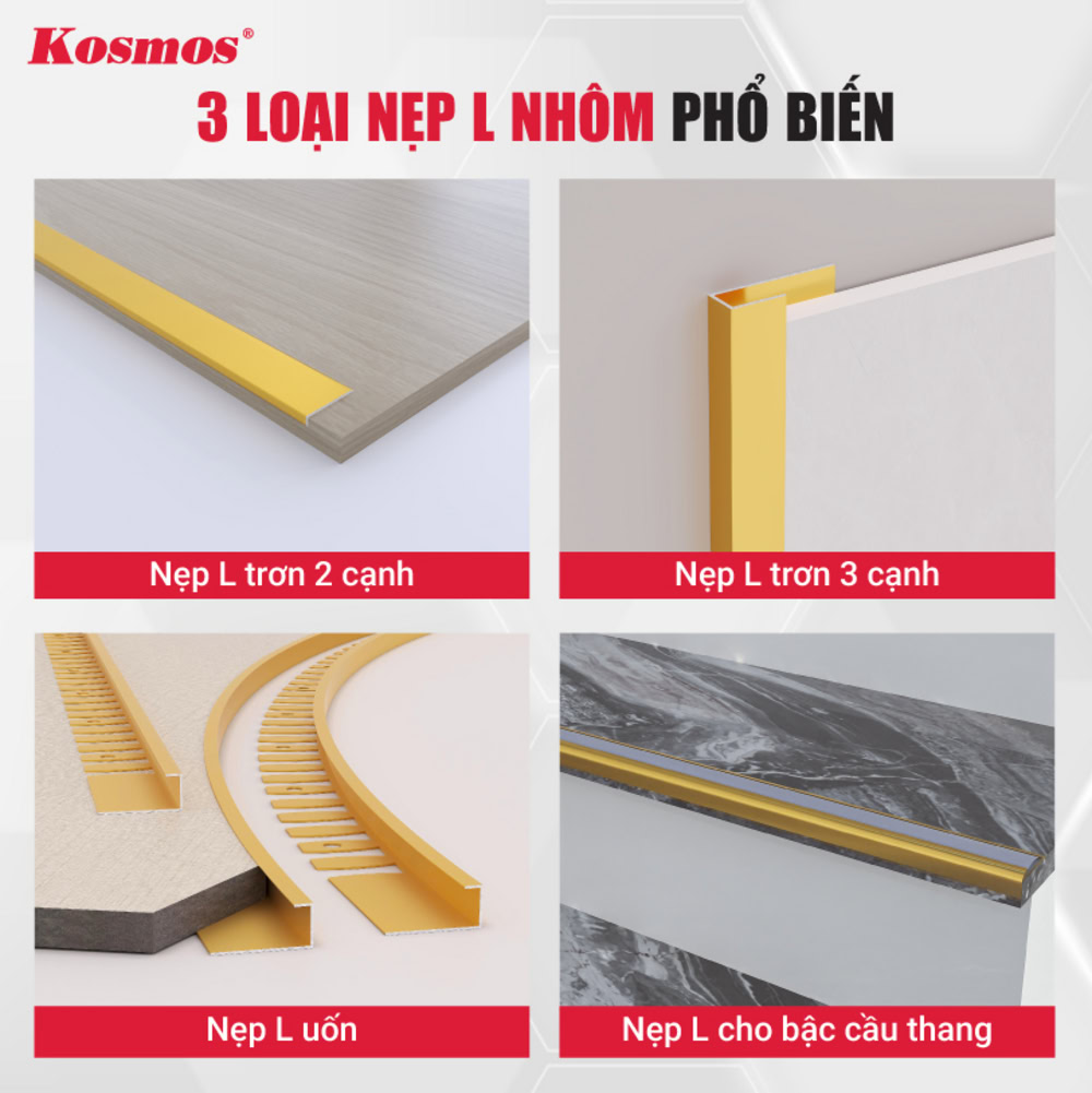 3 loại nẹp chữ L nhôm với những ứng dụng khác nhau 3 loại nẹp chữ L nhôm với những ứng dụng khác nhau