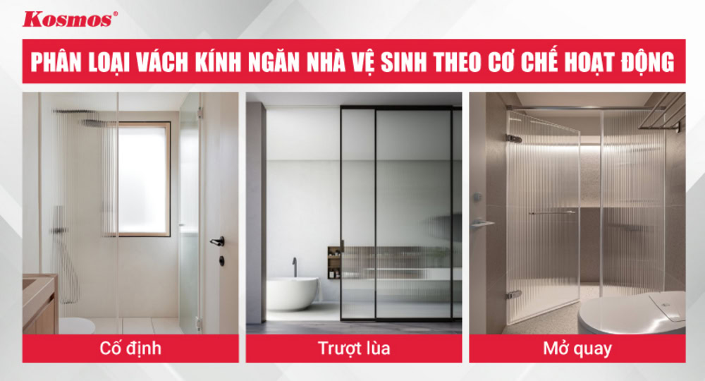 3 loại vách kính ngăn nhà vệ sinh theo cơ chế hoạt động