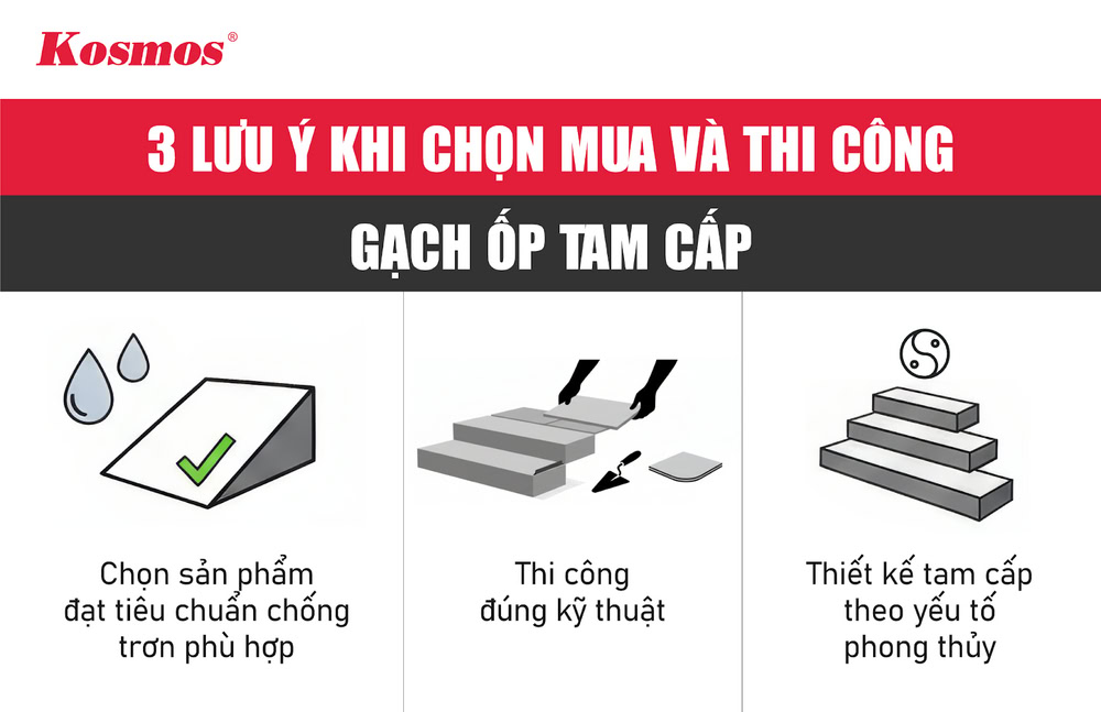3 lưu ý khi chọn mua và thi công gạch ốp tam cấp