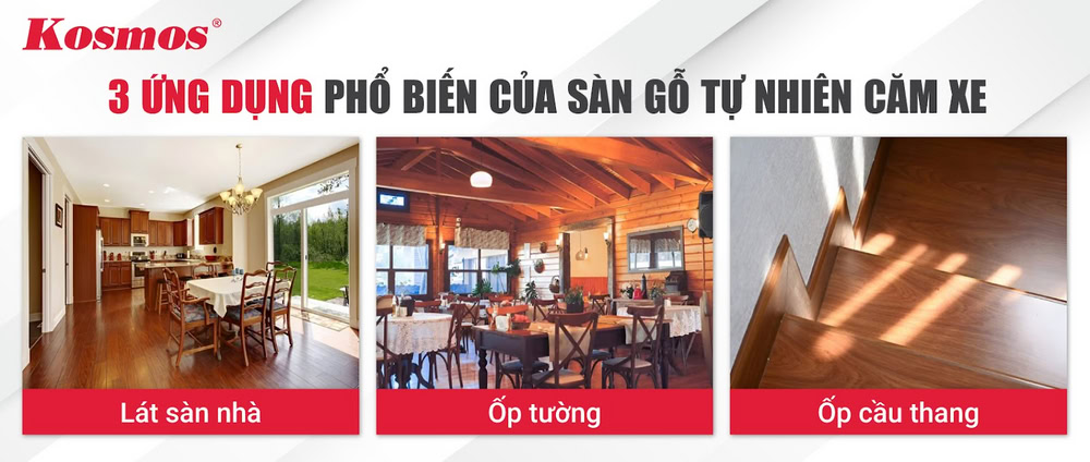 3 ứng dụng phổ biến của sàn gỗ tự nhiên Căm Xe