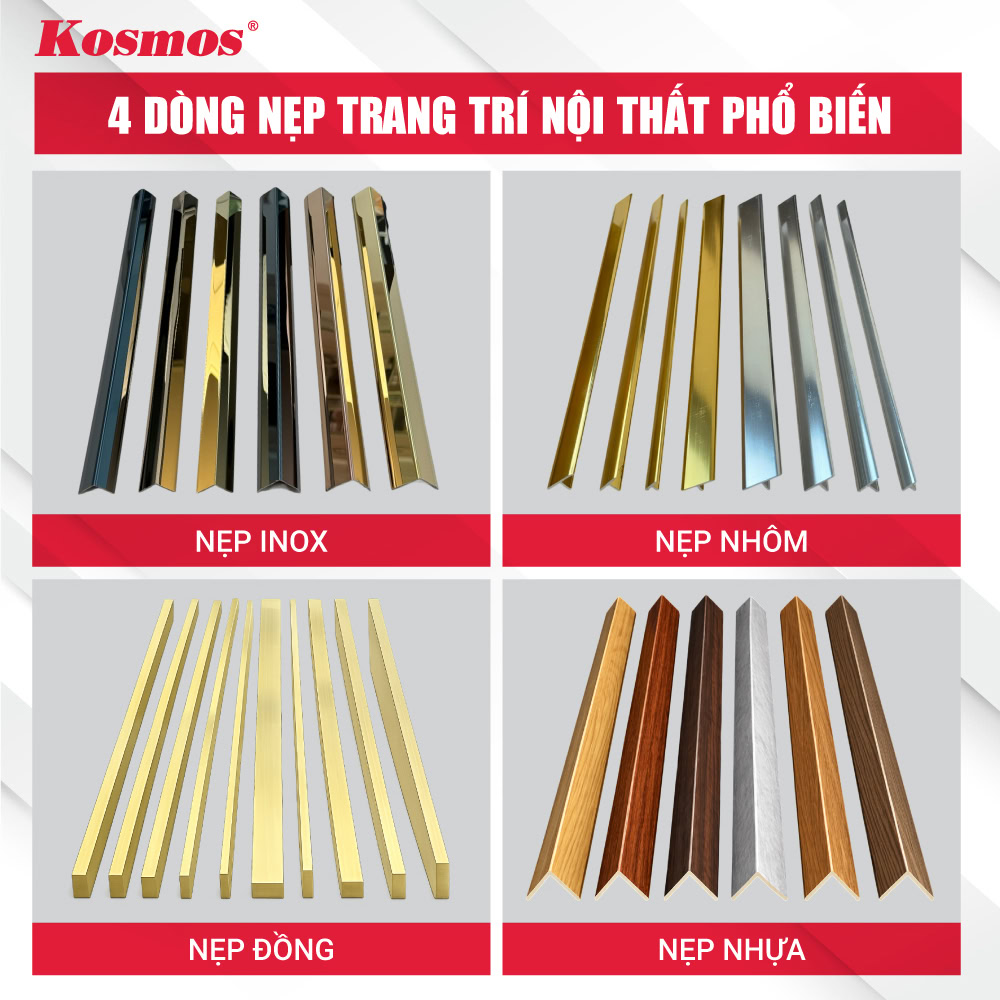 4 dòng nẹp trang trí nội thất nổi bật trên thị trường