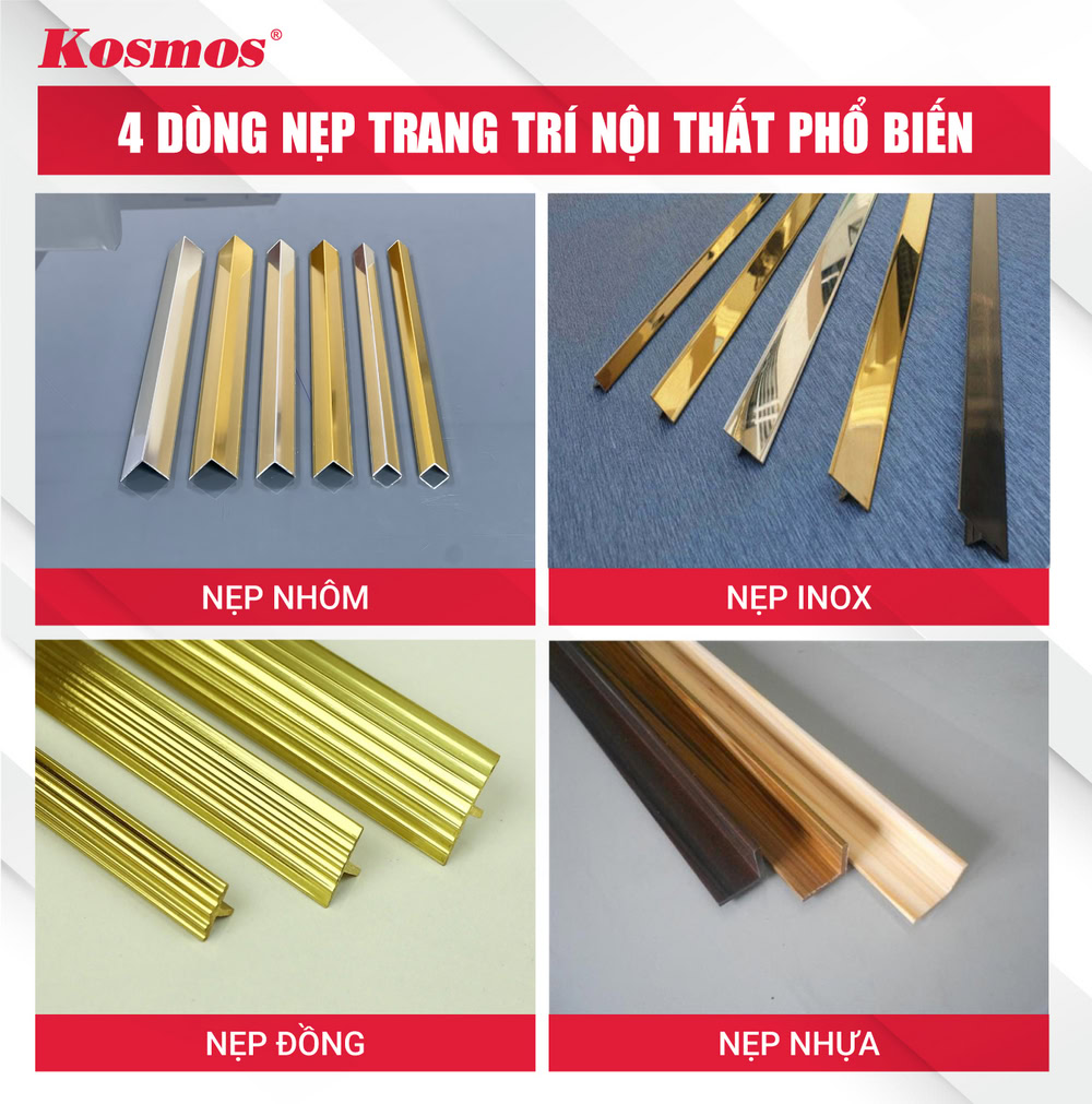 4 dòng nẹp trang trí nội thất nổi bật trên thị trường