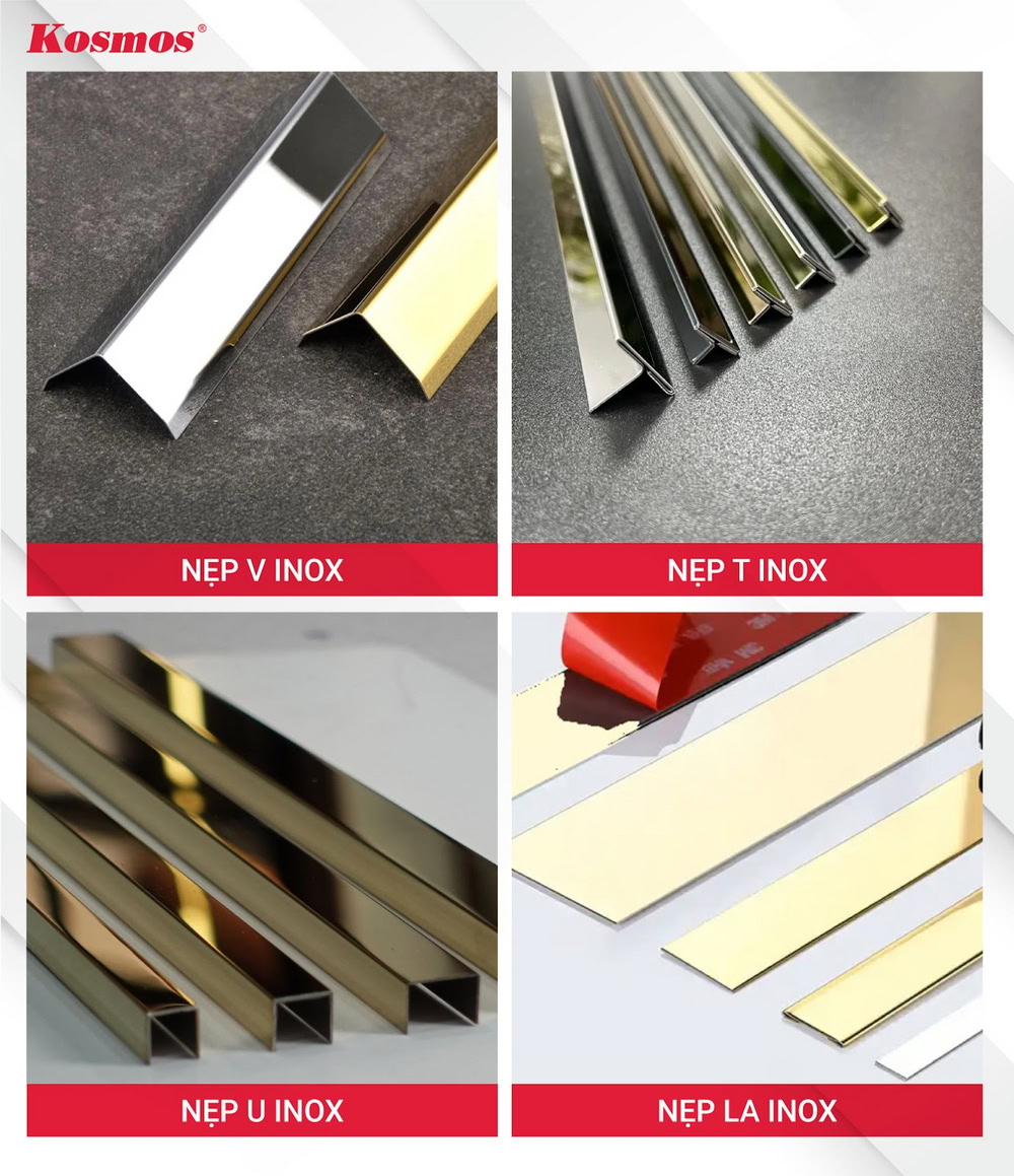 4 loại nẹp trang trí nội thất làm từ inox