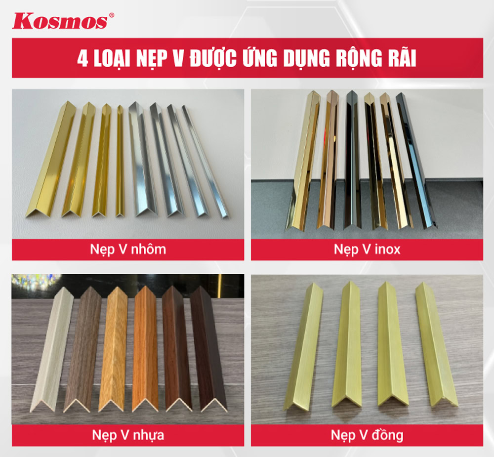 4 loại nẹp V được ứng dụng rộng rãi 4 loại nẹp V được ứng dụng rộng rãi