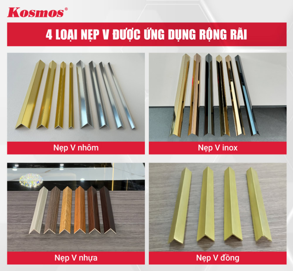 4 loại nẹp V được ứng dụng rộng rãi 4 loại nẹp V được ứng dụng rộng rãi