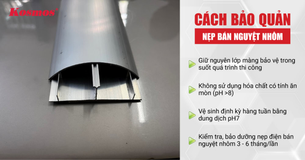 4 lưu ý khi bảo quản nẹp bán nguyệt nhôm