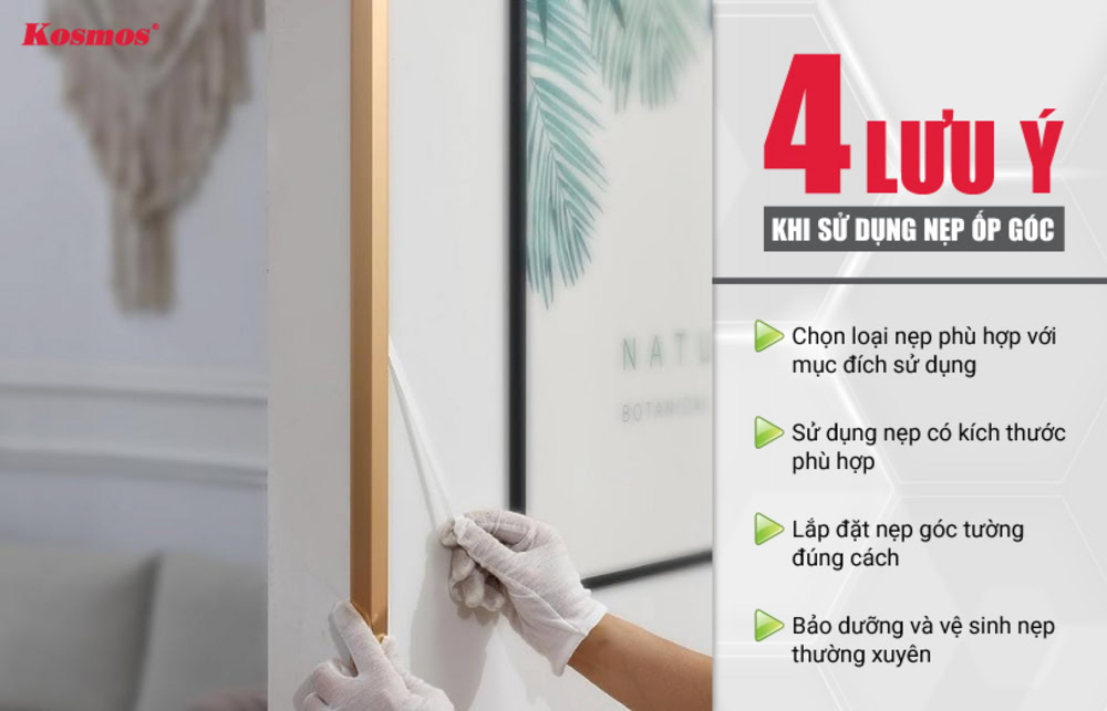 4 lưu ý khi sử dụng nẹp ốp góc