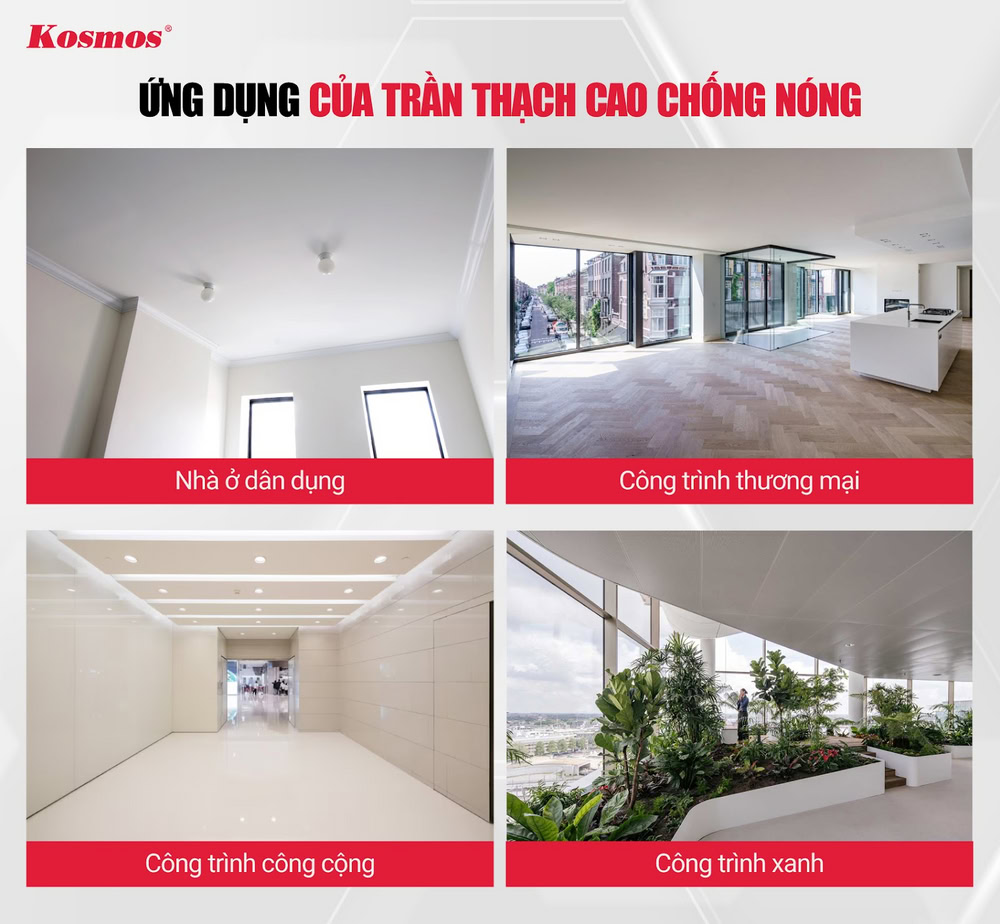 4 ứng dụng thực tiễn của trần thạch cao cách nhiệt