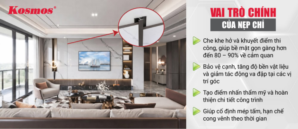 4 vai trò chính của phụ kiện chỉ nẹp viền trang trí