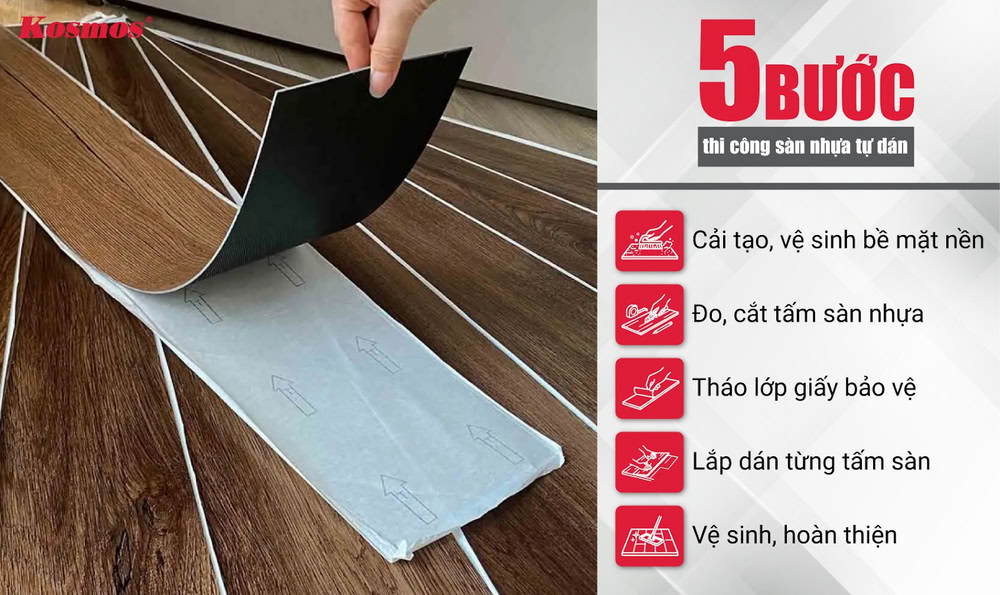 5 étapes pour installer un revêtement de sol en vinyle auto-adhésif