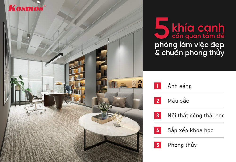 5 khía cạnh cần quan tâm để có phòng làm việc đẹp và chuẩn phong thủy