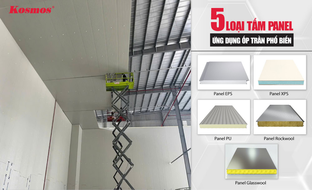 5 loại tấm panel ứng dụng ốp trần phổ biến