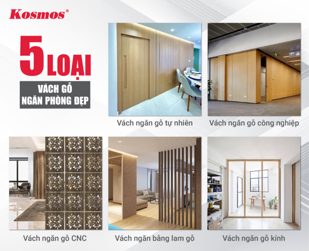 5 loại vách ngăn phòng bằng gỗ phổ biến trên thị trường hiện nay