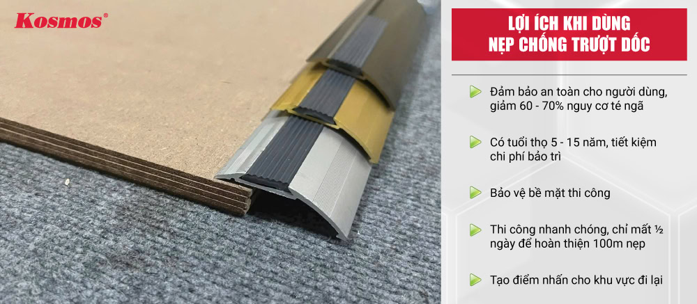 5 lợi ích chính khi dùng nẹp chống trượt dốc