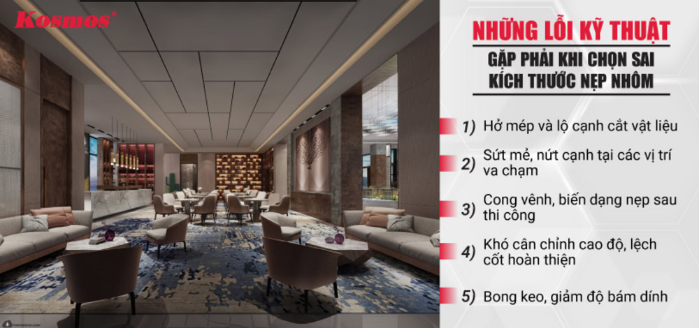 5 lỗi kỹ thuật gặp phải khi chọn sai kích thước nẹp nhôm