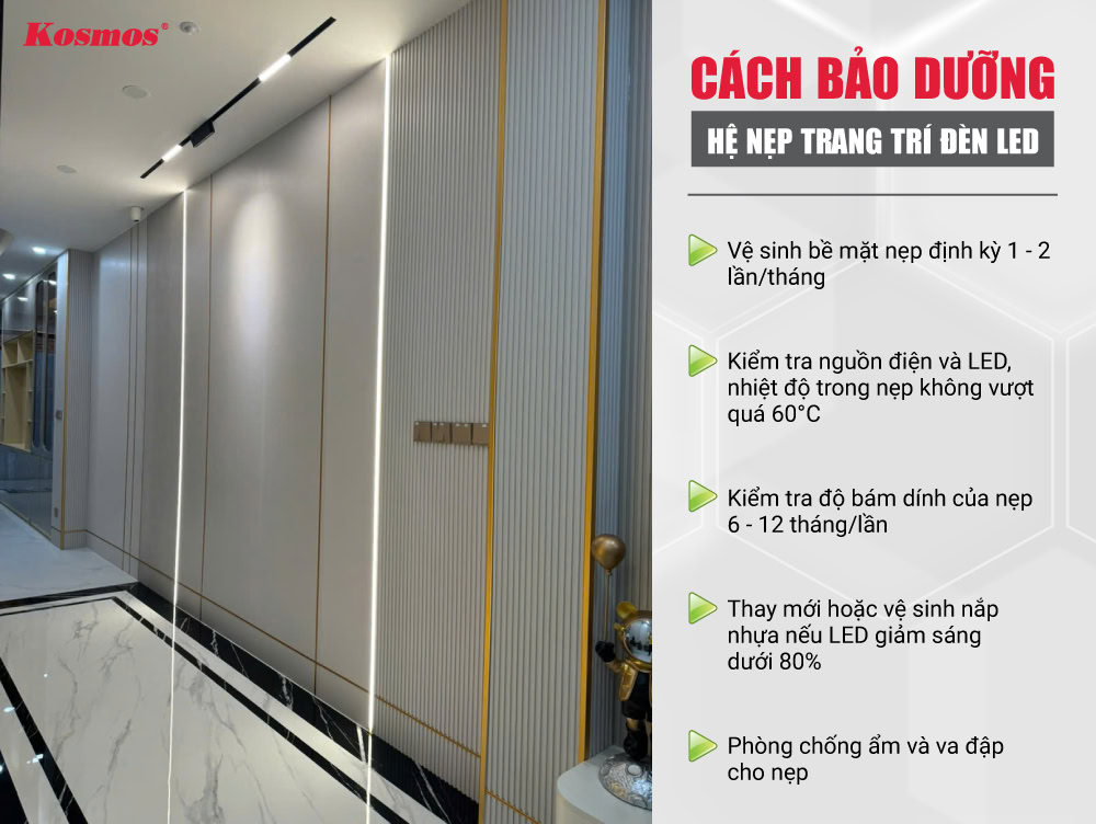 5 lưu ý khi bảo dưỡng nẹp trang trí nội thất có đèn LED