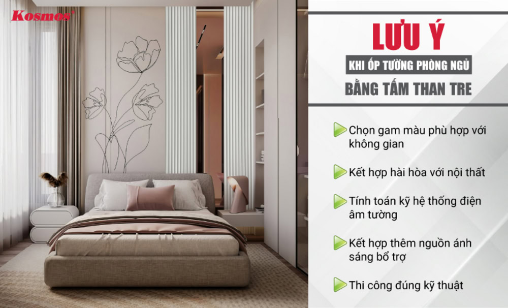 5 lưu ý khi ốp tường phòng ngủ bằng tấm than tre